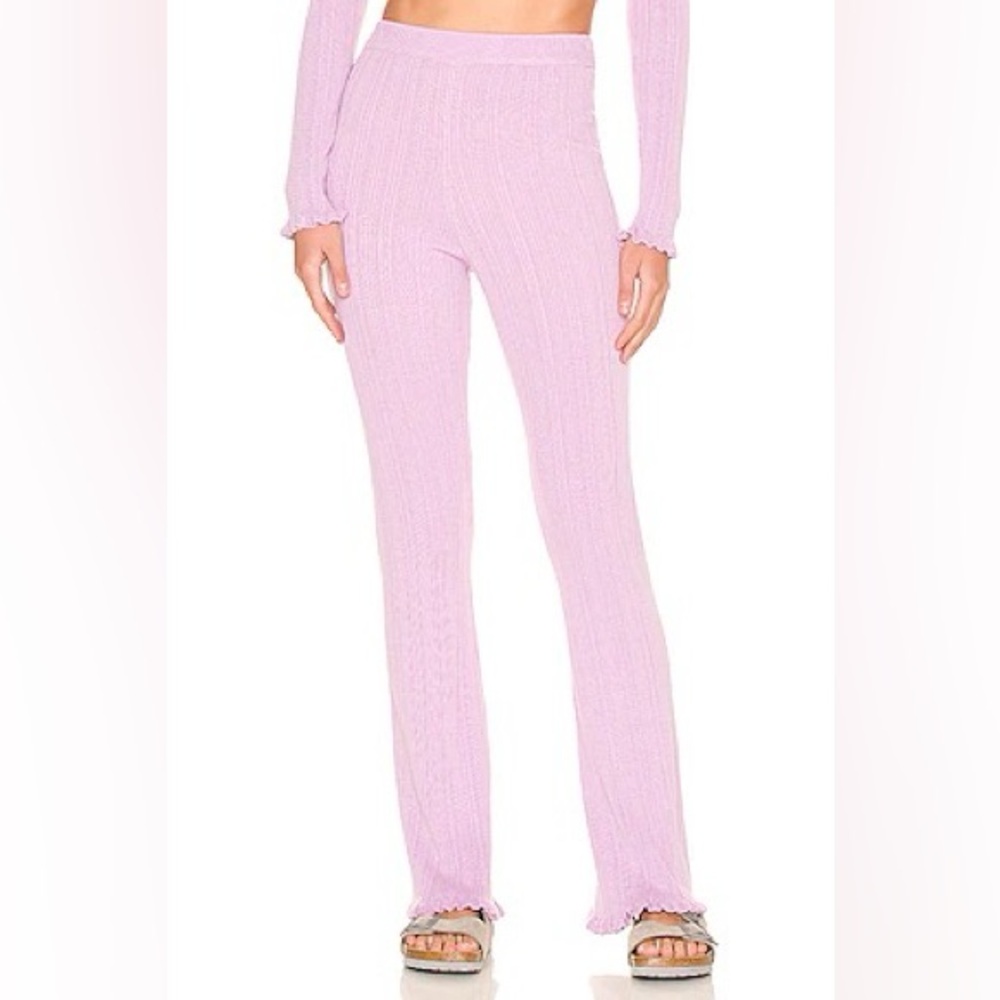 Tularosa Variegated Lilac Ribbed Knit Sweater Pants (XS)